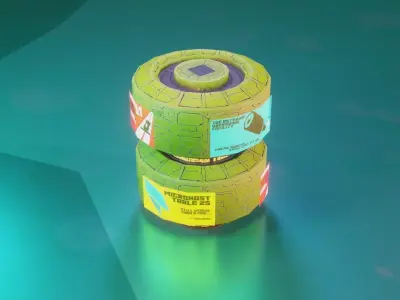Modular Stylized Cyberpunk Building 5 Low-poly 3D model