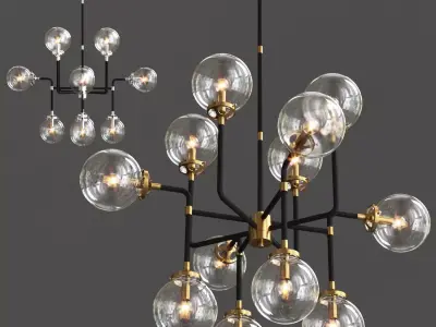 RH Bistro Globe Clear Glass 16-Light  3D model