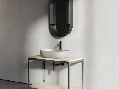 Scarabeo Ceramiche ABLE Single Vanity Unit Set 1 Low-poly 3D model