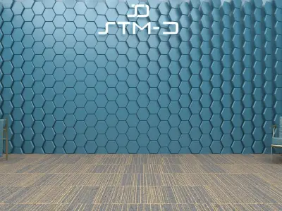 STM-D hexagon wall parametric model 140 Low-poly 3D model