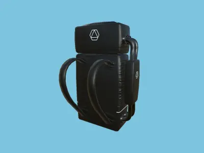 Astronaut Backpack 05 - Full Black - Character Design Fashion Low-poly 3D model