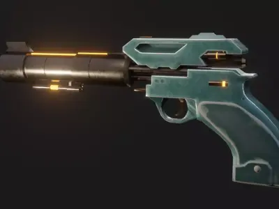 Sci-fi gun design 3D model