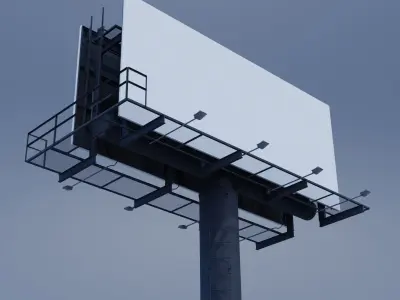 Two-Sided Billboard Low-poly 3D model