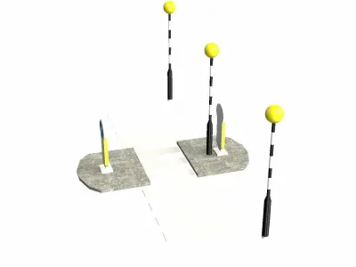 Zebra Crossing Low-poly 3D model