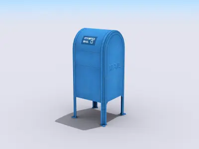 Mail Box Low-poly 3D model