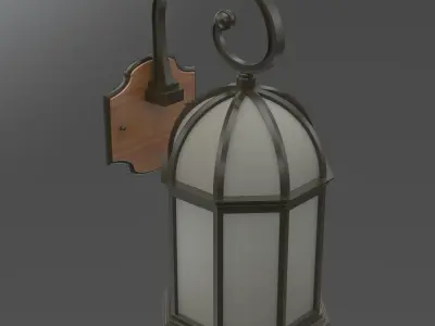 Light fixture wall hung lantern light 3D model