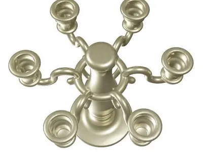 Brass Candle Holder Low-poly 3D model