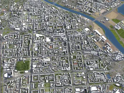 Tumen - 3D City Model Low-poly 3D model