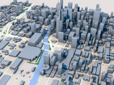 Willis Tower Skyscraper in Chicago Illinois 3D model