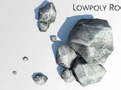 Rocks low poly asset Low-poly 3D model