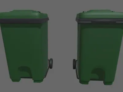 Trash Can Low-poly 3D model 30