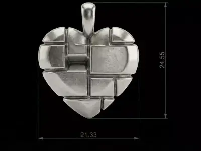 Heart Geometric Mosaic Heart 3D print model