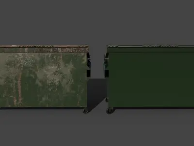 Industrial Garbage Dumpster Low-poly 3D model