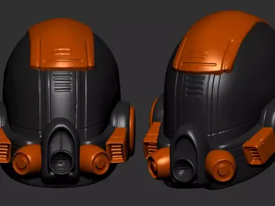 helmet high poly sculpt 3d printable ver 7 3D model 3D model 207