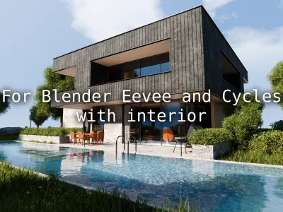 2026 Modern Modular House 9 for Blender Eevee and Cycles 3D model
