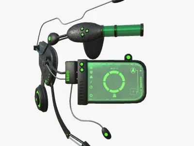 SciFi Glasses E01 Black Green - Character Design Fashion Low-poly 3D model