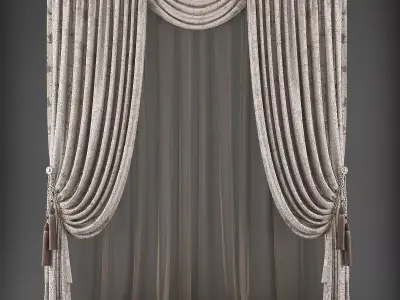 Curtain Low-poly 3D model