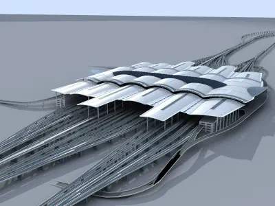 High-speed railway station 1  3D model