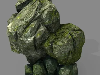 Climbed rattan - stone 02 3D model