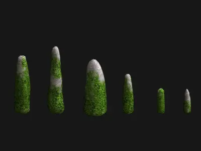 Obelisk Set - Ivy Low-poly 3D model