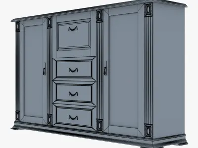 Victory cabinet with doors and drawers 3D model