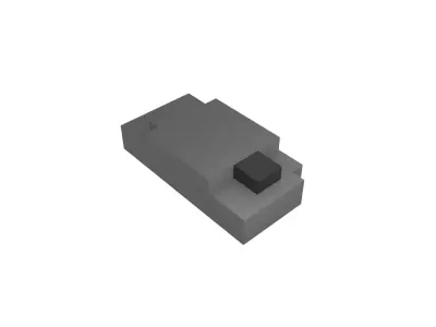 Voxel Mouse v1 001 Low-poly 3D model