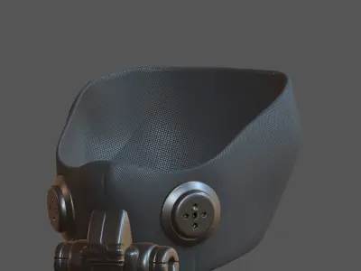 Gas mask helmet 3d model scifi Low-poly  Low-poly 3D model