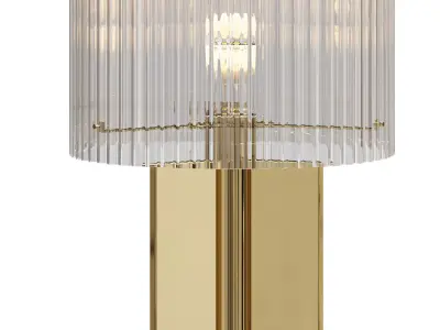 Tischlampe Emmi mit Riffelglas 3D model