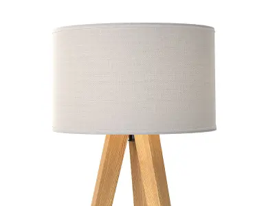 Maya Tripod Floor Lamp White and Light Oak 3D model