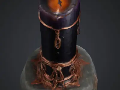 Arcane  candle Collection pack Low-poly 3D model