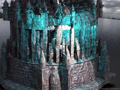 Cyber Eclipse Tower sci fi  3  3D model