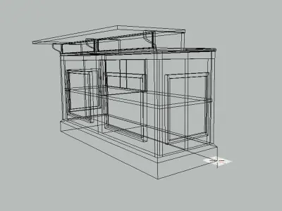 Simple wooden and marble bar stand Free low-poly 3D model