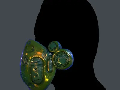 Gas mask helmet scifi Low-poly character art game space Low-poly Low-poly 3D model order