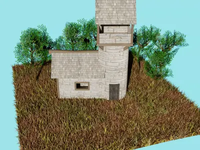 Watch Tower game ready PBR Free low-poly 3D model