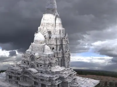 Palace Exterior Oriental Design large 3D model