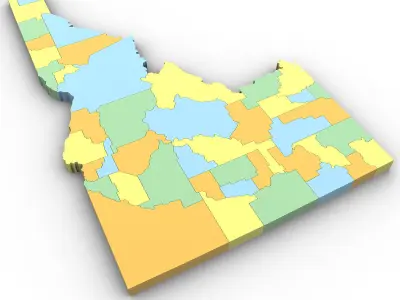 Idaho Political Map 3D model