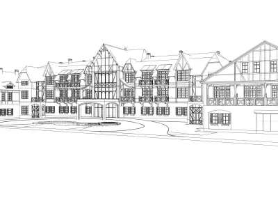 Mountain Lodge Fachwerk Half-timbered 3D model