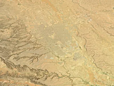 Riyadh - Topography Terrain Low-poly 3D model