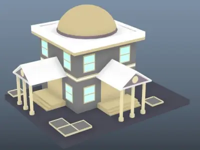 Small Town  Low-poly 3D model