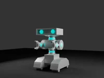 Simple Robot animated Free 3D model