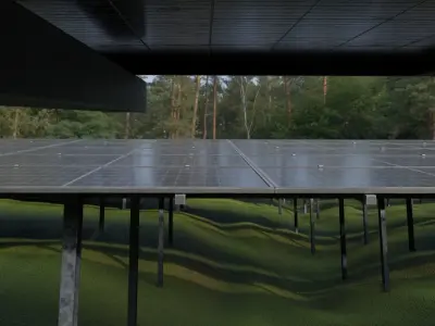 Solar Module Field Table Low-poly 3D model