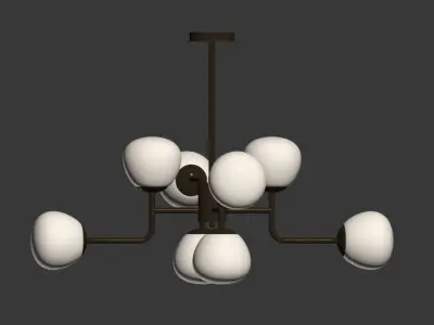 Chandelier Erich MOD221 PL 08 G Gold Chrome 3D model
