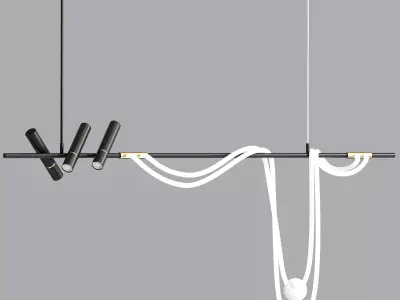 Afralia Minimalist Nordic Art Bar Chandelier 3D model