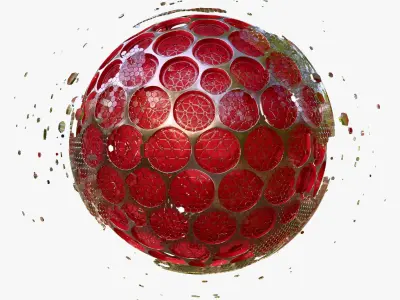 Abstract SciFi Sphere with Hex Cells M1 3D model