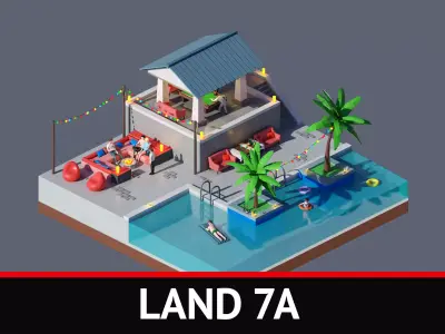 land 7A Low-poly 3D model