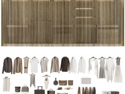 Wardrobe walk in closet design 3D model