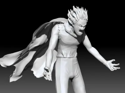 Tetsuo statue with cape 3D model