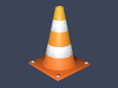 Traffic cone Low-poly 3D model