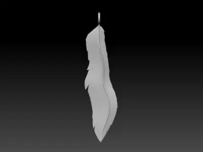 Feather Pendant 3D Printable Model Free 3D print model