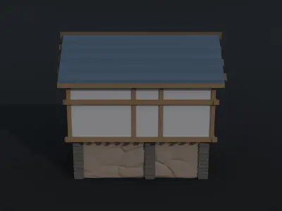 Cartoon medieval house 4 Polygonal Style Low-poly 3D model